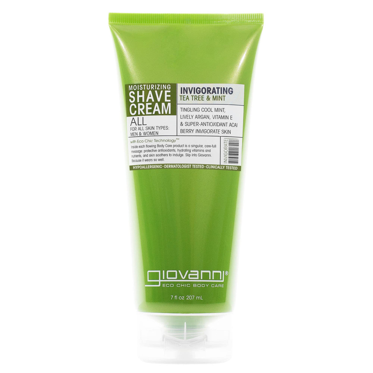 Giovanni Invigorating Moisturizing Shave Cream, Tea Tree and Mint, 7 oz
